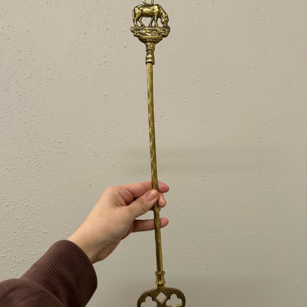 Vintage brass toasting fork collectible